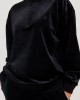 Juicy Couture Black Oversized Quarter Zip Classic Velour Μπλούζα Φόρμας