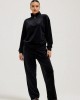 Juicy Couture Black Oversized Quarter Zip Classic Velour Μπλούζα Φόρμας