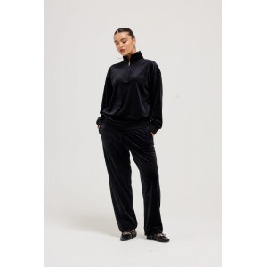 Juicy Couture Black Classic Velour Cuffed Relaxed Joggers Παντελόνι Φόρμας