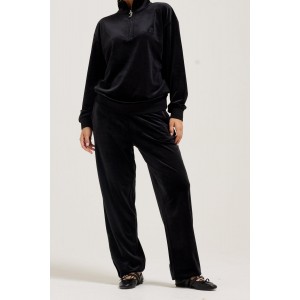Juicy Couture Black Classic Velour Cuffed Relaxed Joggers Παντελόνι Φόρμας