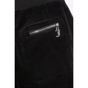 Juicy Couture Black Classic Velour Cuffed Relaxed Joggers Παντελόνι Φόρμας
