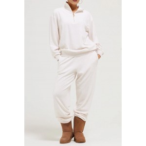 Juicy Couture Oatmeal Marl Gold Cotton Rich Velour Cuffed Relaxed Παντελόνι Φόρμας