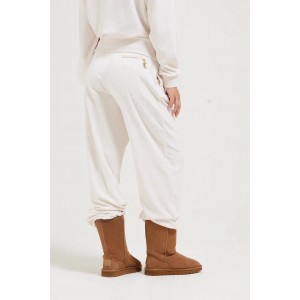 Juicy Couture Oatmeal Marl Gold Cotton Rich Velour Cuffed Relaxed Παντελόνι Φόρμας