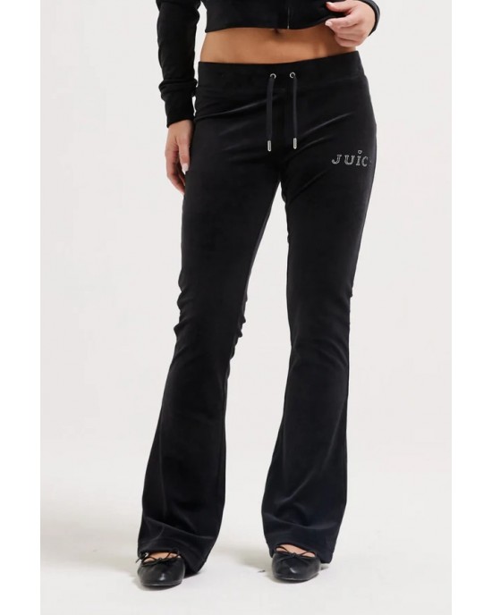 Juicy Couture Black Regal Diamante Classic Velour Παντελόνι Φόρμας