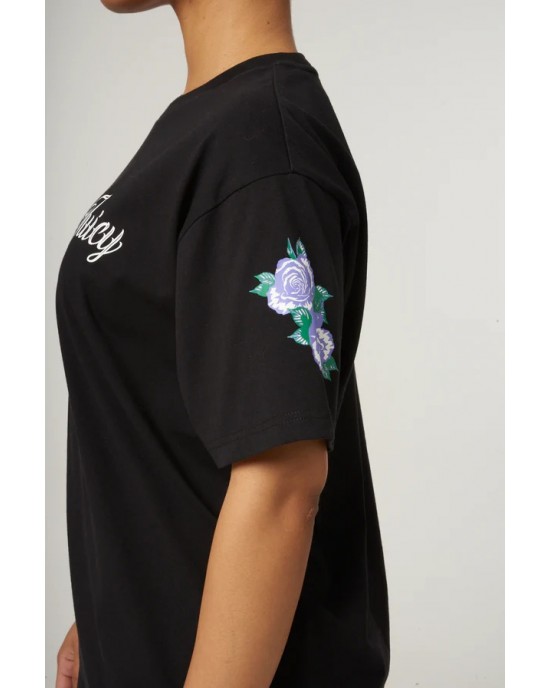 Juicy Couture Rose Print Unisex Fit T-shirt Black Μπλούζα