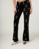 Juicy Couture Black Velour All Over Diamante Παντελόνι Φόρμας