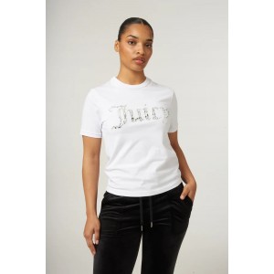 Juicy Couture Jewel Logo Girlfriend T-shirt White Μπλούζα
