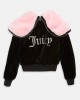 Juicy Couture Fur Rydell Black Velour Diamante Bomber Μπουφάν