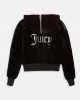 Juicy Couture Fur Rydell Black Velour Diamante Bomber Μπουφάν