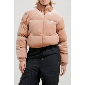 Juicy Couture Margo Cafe Au Lait Velour Diamante Puffer Μπουφάν