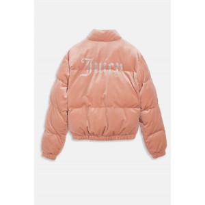 Juicy Couture Margo Cafe Au Lait Velour Diamante Puffer Μπουφάν