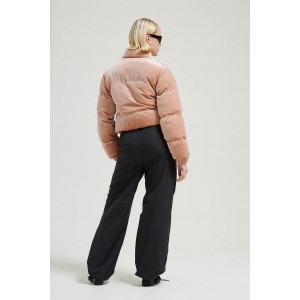 Juicy Couture Margo Cafe Au Lait Velour Diamante Puffer Μπουφάν