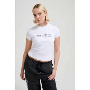 Juicy Couture Mon Amour T-shirt Jersey Fitted White Μπλούζα