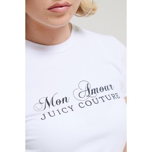 Juicy Couture Mon Amour T-shirt Jersey Fitted White Μπλούζα