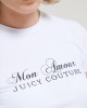 Juicy Couture Mon Amour T-shirt Jersey Fitted White Μπλούζα