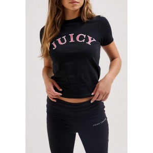 Juicy Couture College T-shirt Jersey Black Μπλούζα