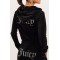 Juicy Couture Black Diamante Velour Zip-Through Ζακέτα Φόρμας