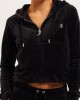 Juicy Couture Black Diamante Velour Zip-Through Ζακέτα Φόρμας