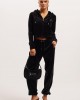 Juicy Couture Black Diamante Velour Zip-Through Ζακέτα Φόρμας