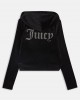 Juicy Couture Black Diamante Velour Zip-Through Ζακέτα Φόρμας