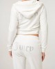 Juicy Couture Bright White Diamante Velour Zip-Through Ζακέτα Φόρμας