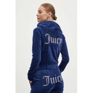 Juicy Couture Blue Depths Diamante Velour Zip-Through Ζακέτα Φόρμας