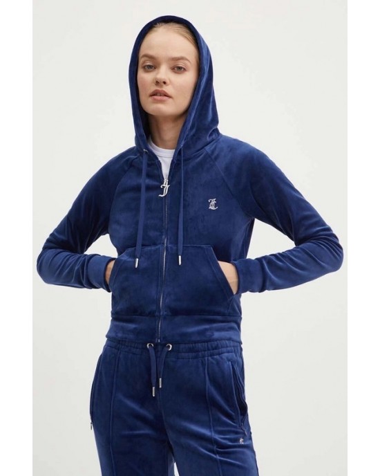 Juicy Couture Blue Depths Diamante Velour Zip-Through Ζακέτα Φόρμας