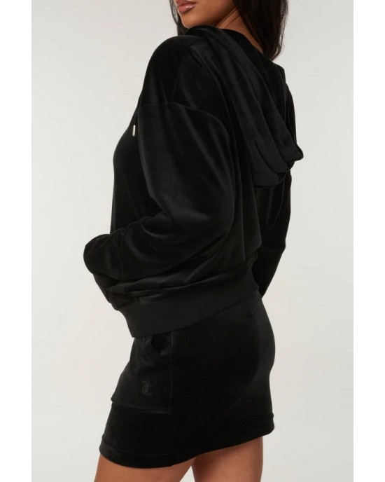 Juicy Couture Black Classic Velour Oversized Ζακέτα Φόρμας