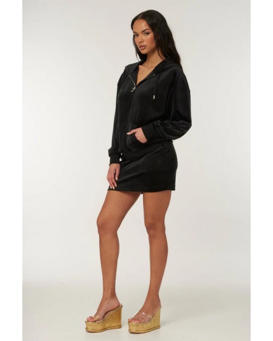 Juicy Couture Black Classic Velour Oversized Ζακέτα Φόρμας