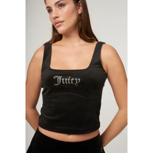 Juicy Couture Bromley Black Diamante Square Neck Τοπ