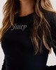 Juicy Couture Dizzie Black Jersey Diamante Long Sleeve Midi Φόρεμα