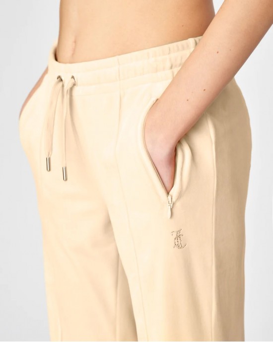 Juicy Couture Beach Sand Tina Velour Diamante Brandin Παντελόνι Φόρμας