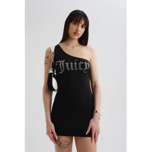 Juicy Couture Alma Asymmetric Fitted Diamante Φόρεμα Black