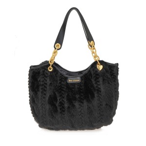 Juicy Couture Angel Fur Double Black Τσάντα Ώμου Juicy Couture Angel Fur Double Black Τσάντα Ώμου