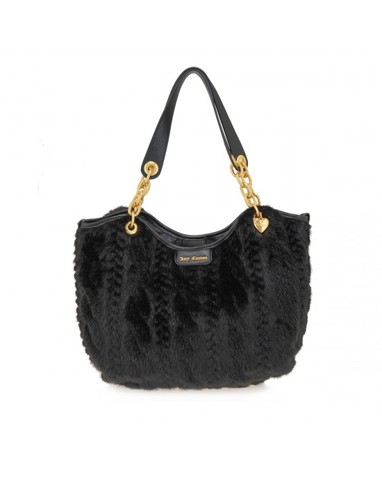 Juicy Couture Angel Fur Double Black Τσάντα Ώμου Juicy Couture Angel Fur Double Black Τσάντα Ώμου