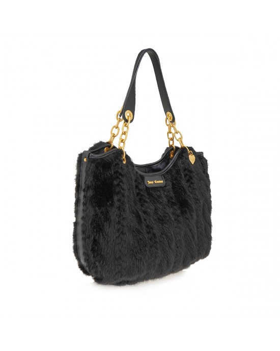 Juicy Couture Angel Fur Double Black Τσάντα Ώμου Juicy Couture Angel Fur Double Black Τσάντα Ώμου