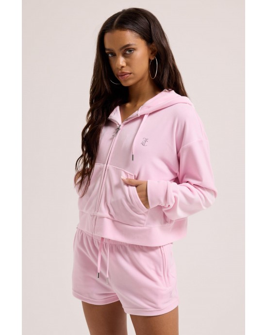 Juicy Couture Cherry Blossom Tamia Velour Outline Diamante Σορτς