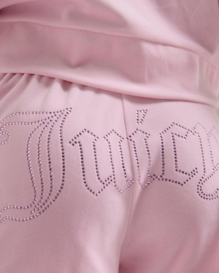 Juicy Couture Cherry Blossom Tamia Velour Outline Diamante Σορτς