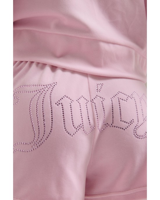 Juicy Couture Cherry Blossom Tamia Velour Outline Diamante Σορτς