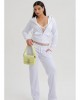 Juicy Couture White Classic Velour Del Ray Pocketed Παντελόνι Φόρμας