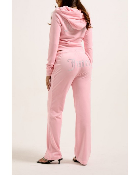Juicy Couture Tina Pink Velour Diamante Παντελόνι Φόρμας Juicy Couture Tina Pink Velour Diamante Παντελόνι Φόρμας