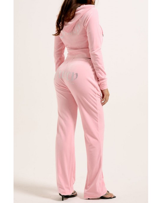 Juicy Couture Tina Pink Velour Diamante Παντελόνι Φόρμας Juicy Couture Tina Pink Velour Diamante Παντελόνι Φόρμας