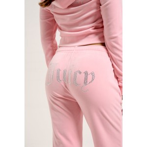 Juicy Couture Tina Pink Velour Diamante Παντελόνι Φόρμας Juicy Couture Tina Pink Velour Diamante Παντελόνι Φόρμας