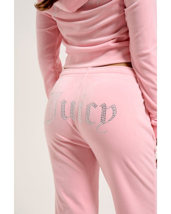 Juicy Couture Tina Pink Velour Diamante Παντελόνι Φόρμας Juicy Couture Tina Pink Velour Diamante Παντελόνι Φόρμας