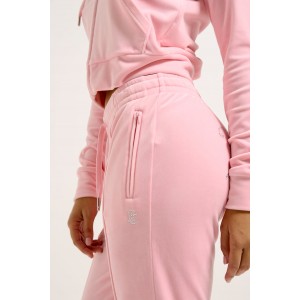 Juicy Couture Tina Pink Velour Diamante Παντελόνι Φόρμας