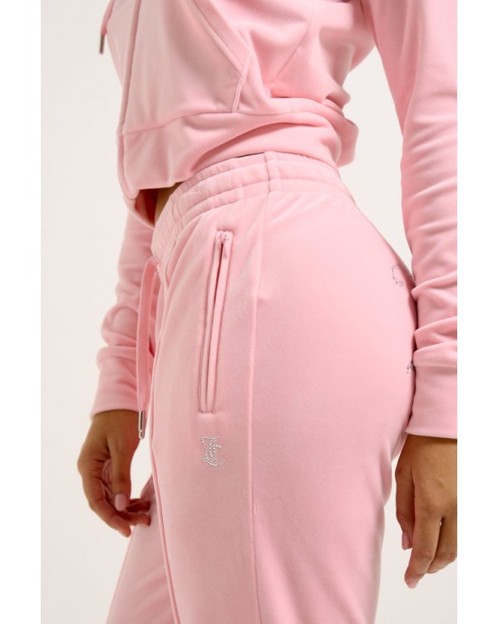 Juicy Couture Tina Pink Velour Diamante Παντελόνι Φόρμας Juicy Couture Tina Pink Velour Diamante Παντελόνι Φόρμας