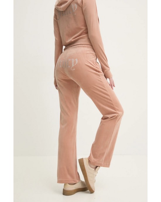 Juicy Couture Cafe Au Lait Diamante Velour Παντελόνι Φόρμας