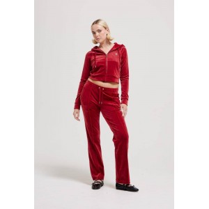 Juicy Couture Red Dahlia Diamante Velour Παντελόνι Φόρμας