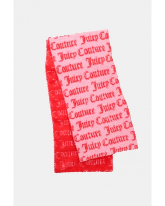Juicy Couture Nico Intarsia Monogram Fluffy Κασκόλ Cotton Candy