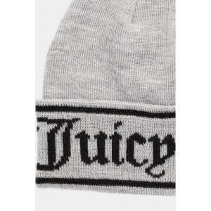 Juicy Couture Ingrid Flat Knit Jacquard Σκούφος Silver Marl